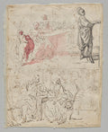 Theatre Scene recto by Gabriel de Saint-Aubin (French, 1724–1780) - Classic Art canvas print