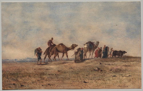 A Caravan in the Desert by Narcisse Berchère (French, 1819–1891) - Classic Art canvas print
