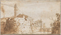 A View of Bracciano with the Church of S. Maria Assunta by Bartholomeus Breenberg (Dutch, 1599–1657) - Classic Art canvas print
