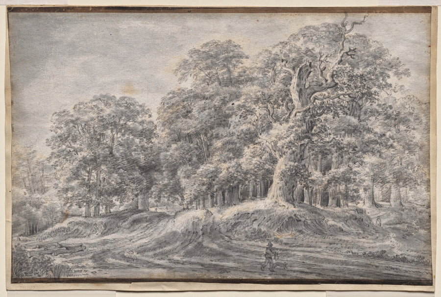 A Track on the Edge of a Wood with a Peasant Carrying Sheep by Anthonie Waterloo (Dutch, 1609/10–1690) - Classic Art canvas print