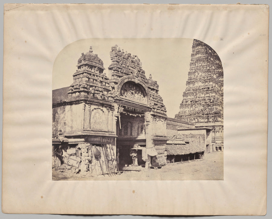 Entrance to the Minakshi Sundareshvara Temple, Madurai by Captain Linnaeus Tripe (British, 1822–1902) - Classic Art canvas print
