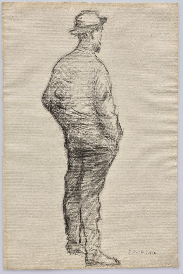 Study of a Man with Hands in His Pockets by Gustave Caillebotte (French, 1848–1894) - Impressionist canvas print