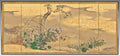Flowers and Trees of the Four Seasons left screen by Watanabe Shikō (Japanese, 1683–1755) - Classic Art canvas print