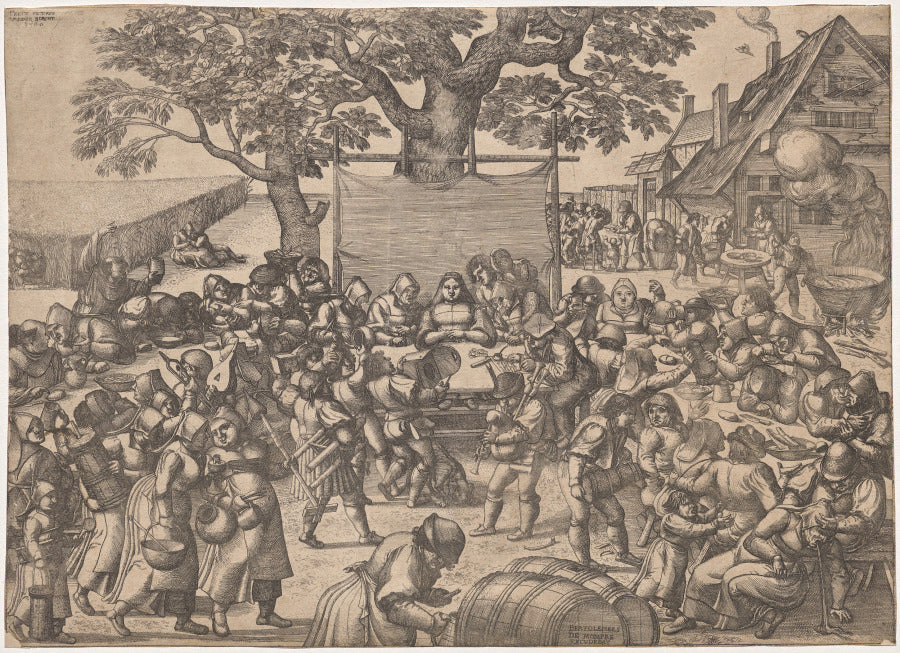 The Large Wedding Feast by Peeter van der Borcht (Netherlandish, c. 1535–1608) - Classic Art canvas print