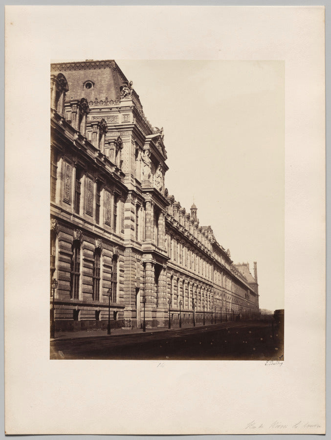 Louvre, Faade rue de Rivoli, Paris by Édouard Baldus (French, 1813–1889) - Classic Art canvas print