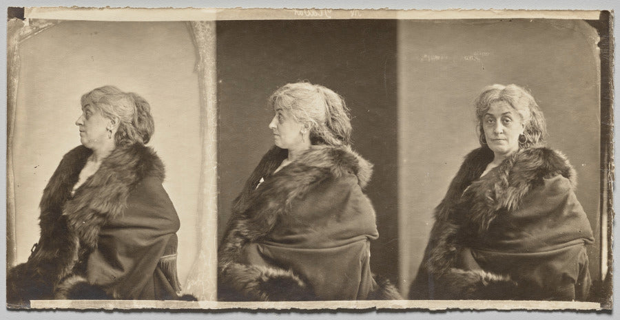 Portrait of Ernestine Nadar, the artist's wife, wearing fur stole by Nadar (French, 1820–1910) - Classic Art canvas print