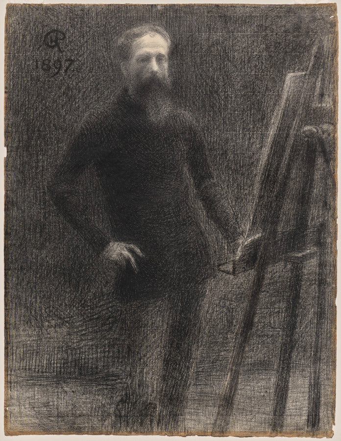 Self-Portrait at Easel by Hippolyte Petitjean (French, 1854–1929) - Classic Art canvas print