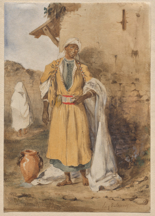 A Young Black Woman Fetching Water by Eugène Delacroix (French, 1798–1863) - Romantic canvas print