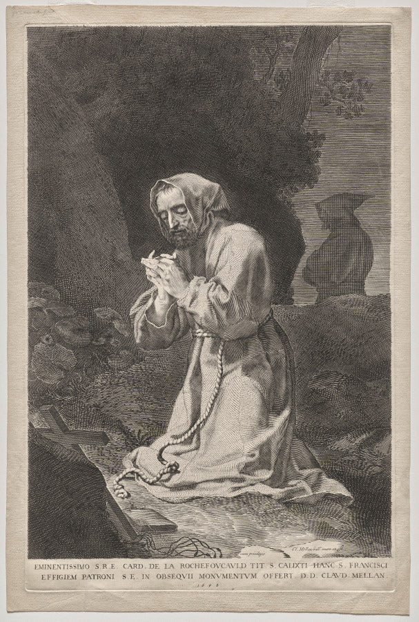 St. Francis by Claude Mellan (French, 1598–1688) - Classic Art canvas print