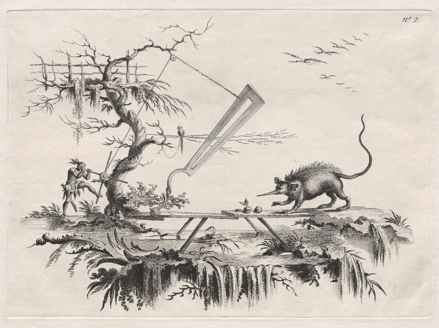 A new device to cleave wild beasts from Head to Tail by Filippo Morghen (Italian, 1730–after 1807) - Classic Art canvas print
