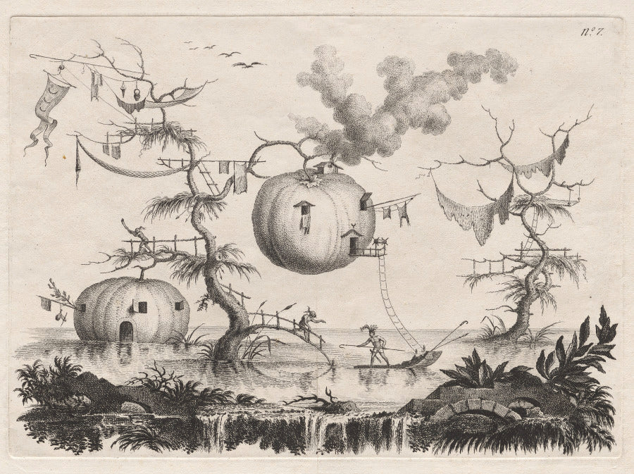 Pumpkins Used as Dwellings to Be Secure against Wild Beasts by Filippo Morghen (Italian, 1730–after 1807) - Classic Art canvas print