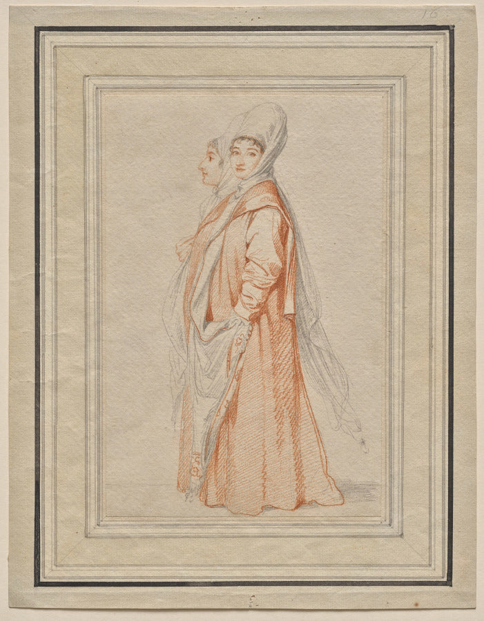 Two Veiled Young Women, probably Lilla Amnani and Her Sister by Richard Cosway (British, 1742–1821) - Classic Art canvas print