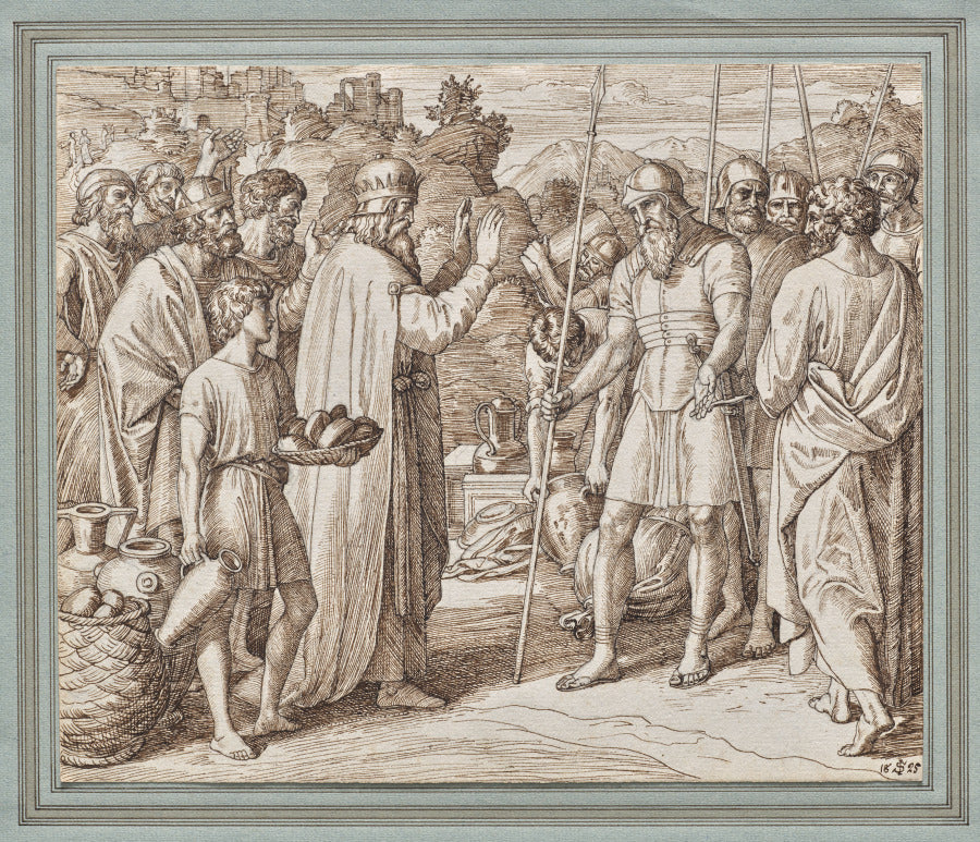 Melchizedek Blessing Abraham by Julius Schnorr von Carolsfeld (German, 1794–1872) - Classic Art canvas print