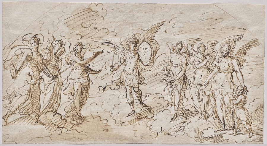 The Seven Archangels recto by Massimo Stanzione (Italian, 1585–1656) - Classic Art canvas print