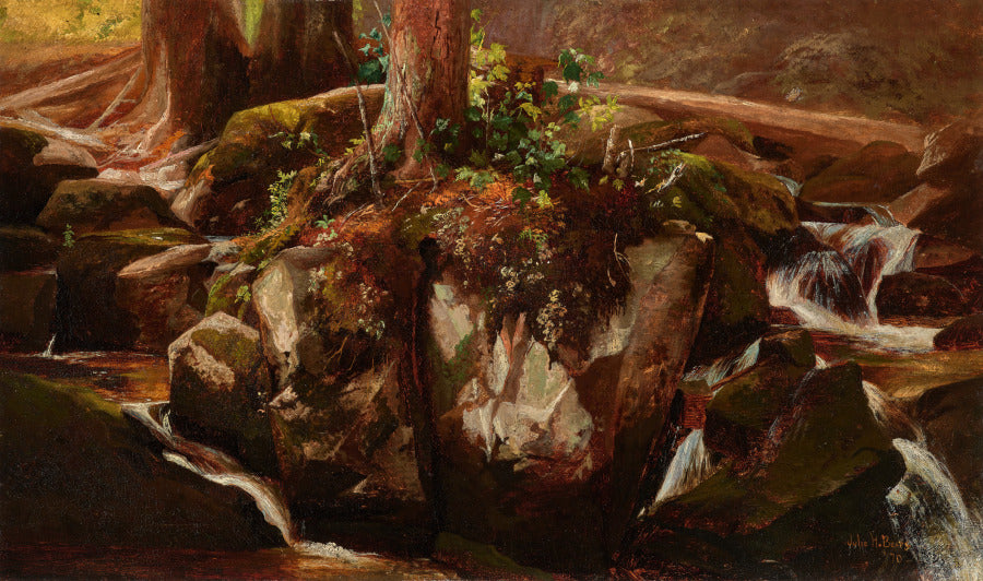 A Mountain Stream by Julie H. Beers (American, 1835–1913) - Classic Art canvas print