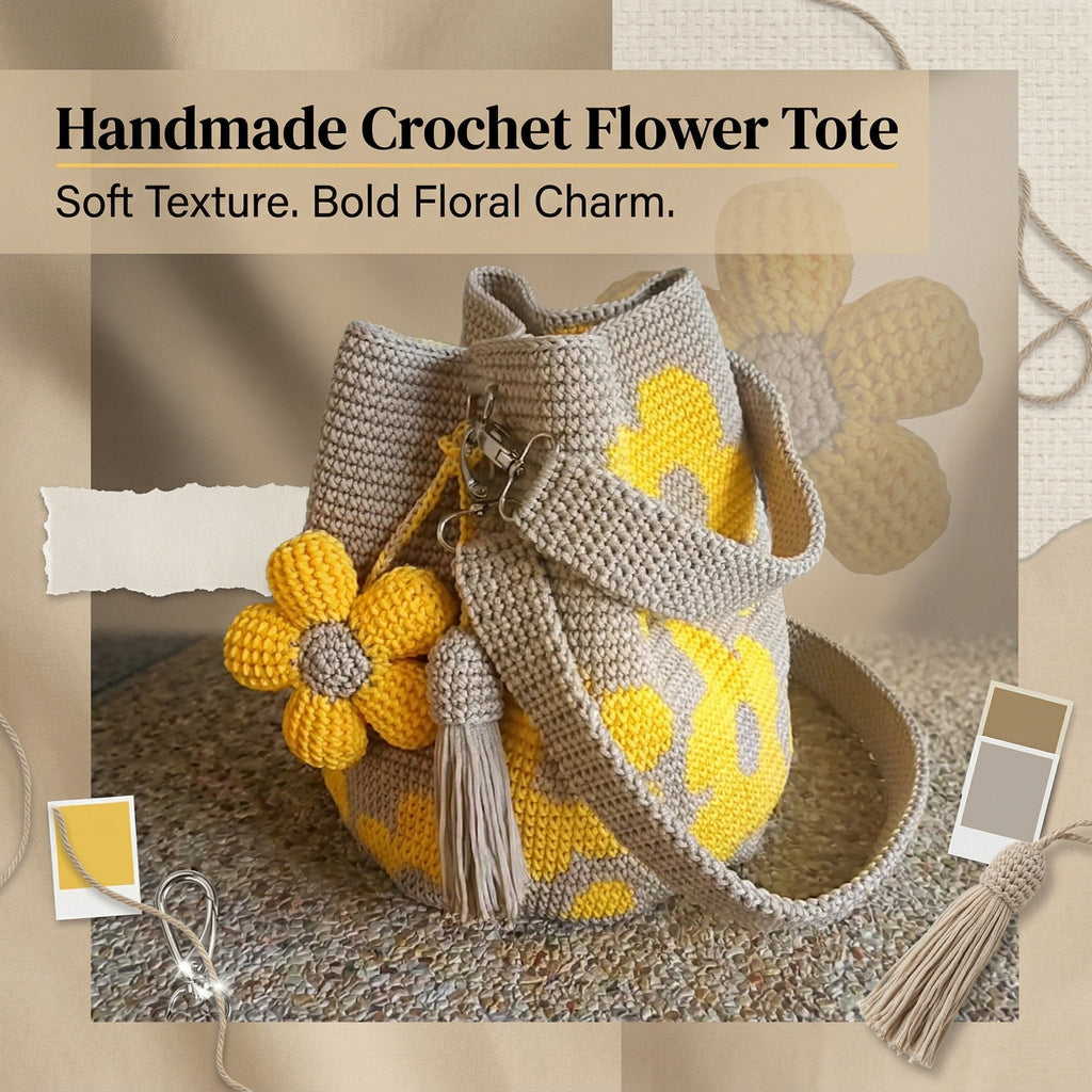 🔥2026 Spring Special Offer 49% OFF🌼Handmade Crochet Flower Tote✨
