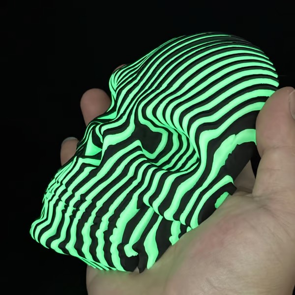 3D Printed Luminous Quantum Skull Glow in the dark