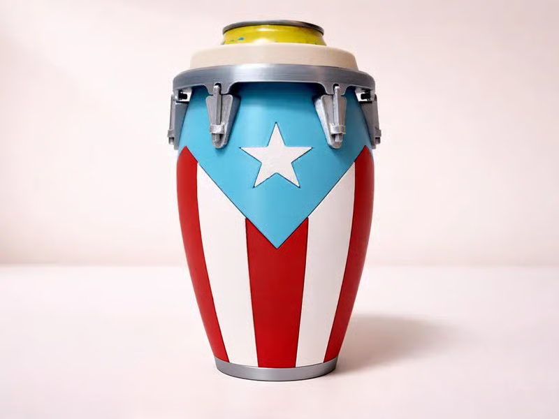 🪘 Conga-Style Can Holder – Celebrate Caribbean Pride, One Sip at a Time
