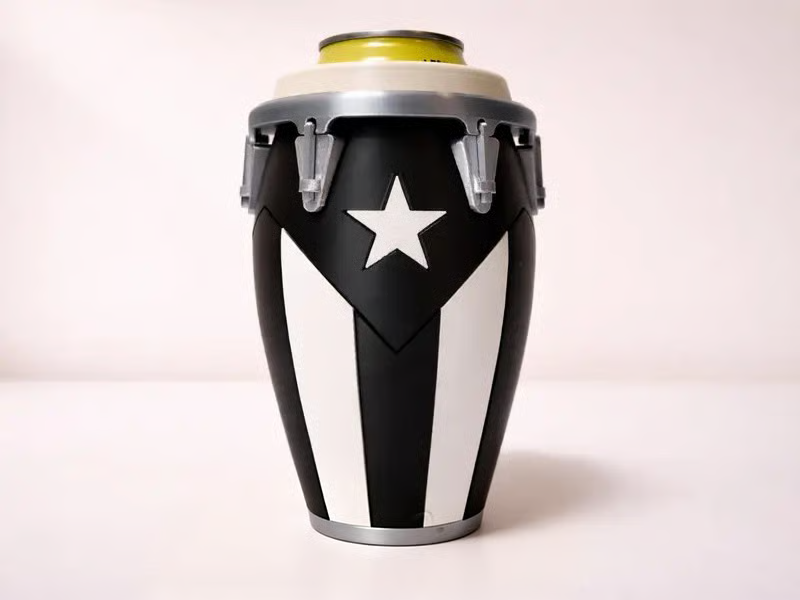 🪘 Conga-Style Can Holder – Celebrate Caribbean Pride, One Sip at a Time