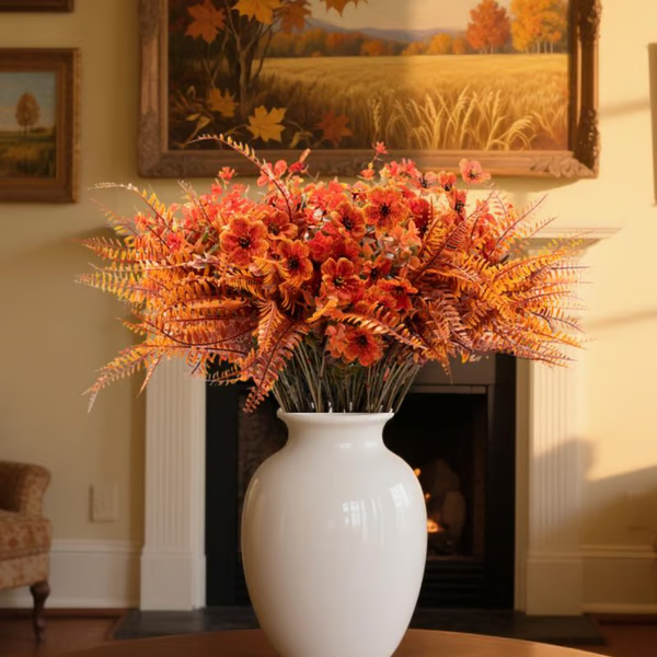 🔥🎃Halloween Discount🎃Realistic Fall Fake Flowers 12/24pcs UV Resistant