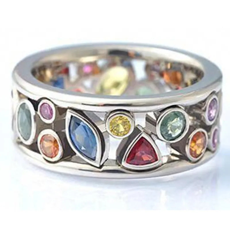 Ring Female Refined and Simple Zircon Jewelry