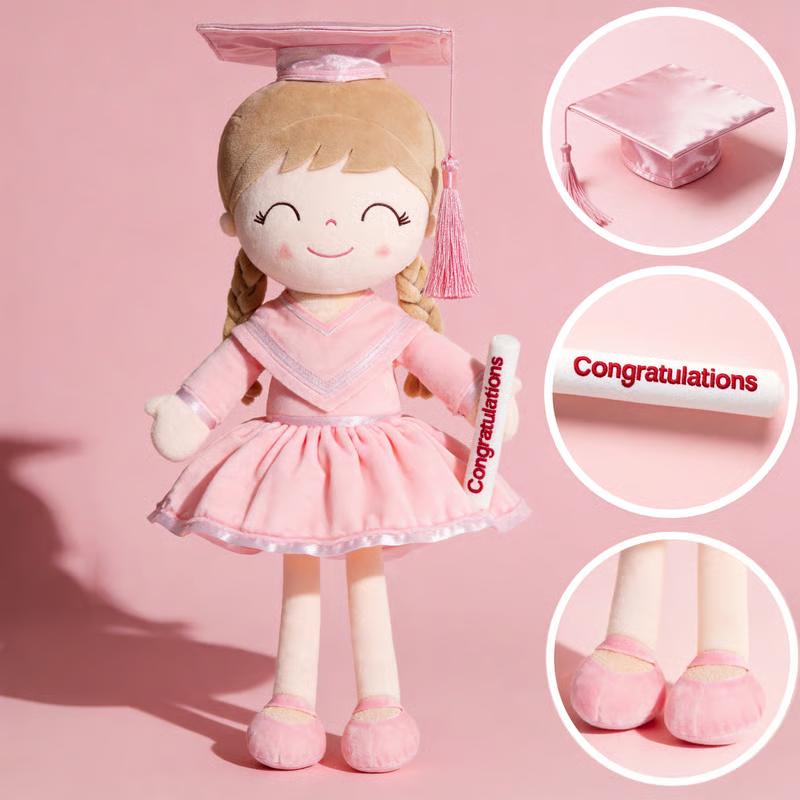 🎓💖 Graduation Girl Plush Doll – Pink Cap & Gown Keepsake Gift for Class of 2026(✨Buy 2 Free Shipping)