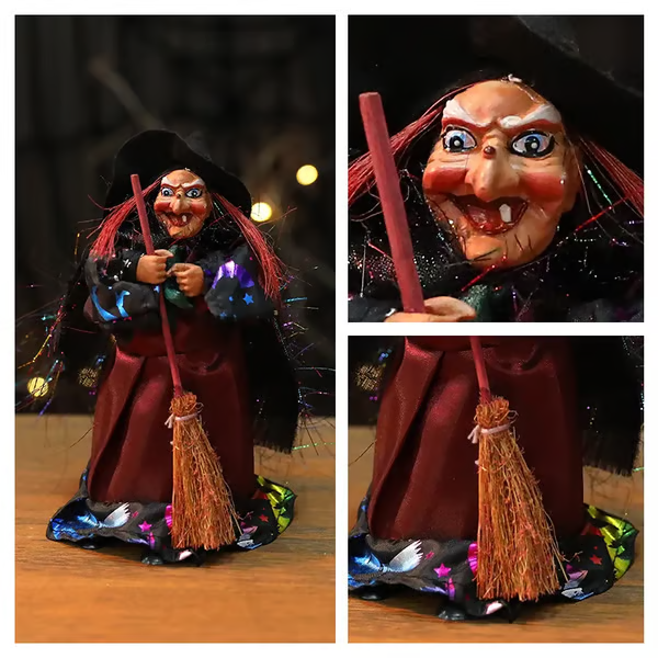 🔥LAST DAY 50% OFF🧙🧹Halloween Witch Doll Statue Decor Desktop