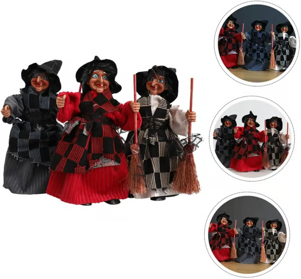 🔥LAST DAY 50% OFF🧙🧹Halloween Witch Doll Statue Decor Desktop