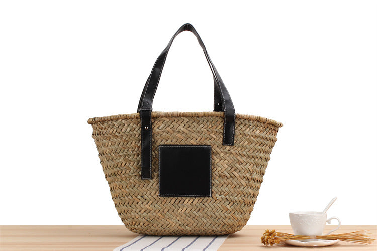 Mitsubishi Grass Handmade Oblique Woven Beach Straw Bag