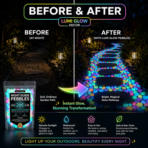 (🎁Last Day 49% OFF)🌈Colorful Glow-in-the-Dark Garden Stones