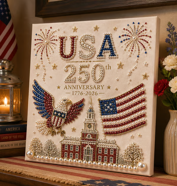 🔥LAST DAY 50% OFF - 🇺🇸 USA 250th Anniversary DIY Pearl Painting Kit ✨❤️‍🔥