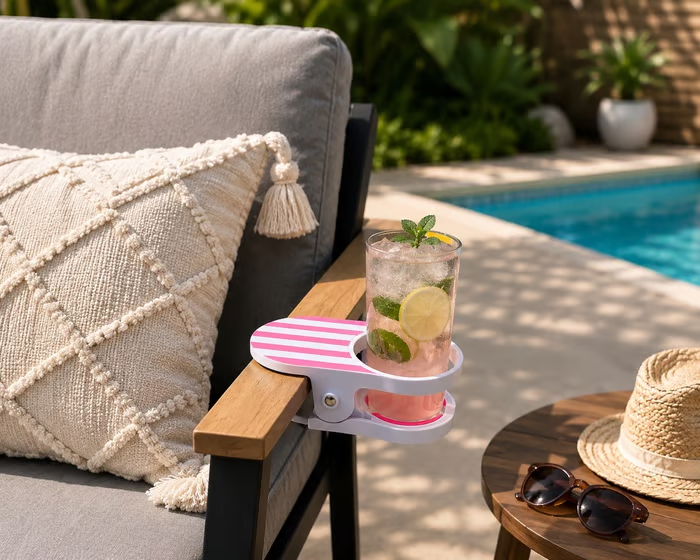 🏖️Mainstays Clip-On Drink Holder – Secure Your Beverage Anywhere!🍾