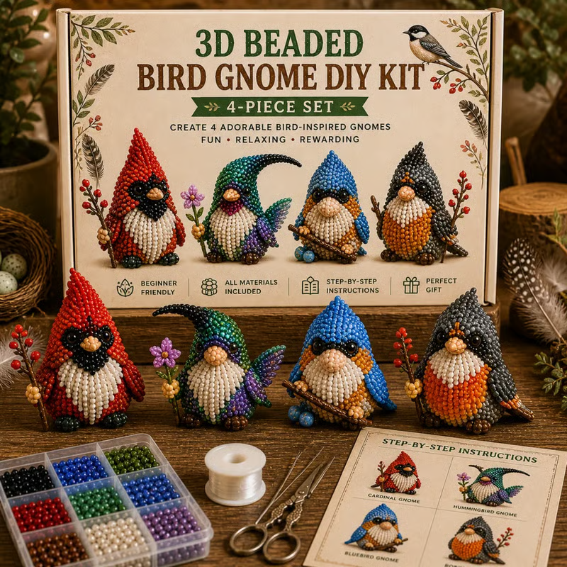 ✨Last Day 49% OFF✨-🧵✨3D Beaded Gnome DIY Kit