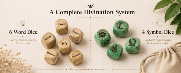 🔮 Arcane Divination Dice Set – Handcrafted Oracle Dice for Tarot, Ritual & Intuitive Guidance