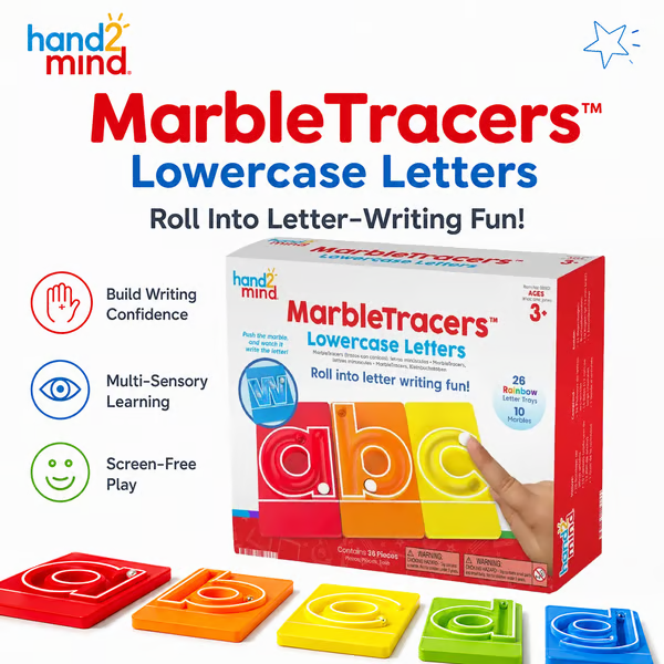 🔥LAST DAY 50% OFF - 🔤Marble Tracers - Lowercase Letters🌀Roll Into Letter-Writing Fun!
