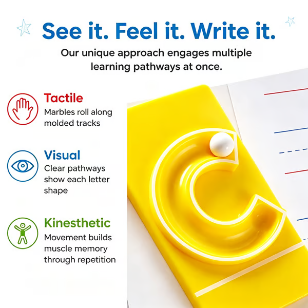 🔥LAST DAY 50% OFF - 🔤Marble Tracers - Lowercase Letters🌀Roll Into Letter-Writing Fun!