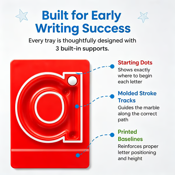 🔥LAST DAY 50% OFF - 🔤Marble Tracers - Lowercase Letters🌀Roll Into Letter-Writing Fun!