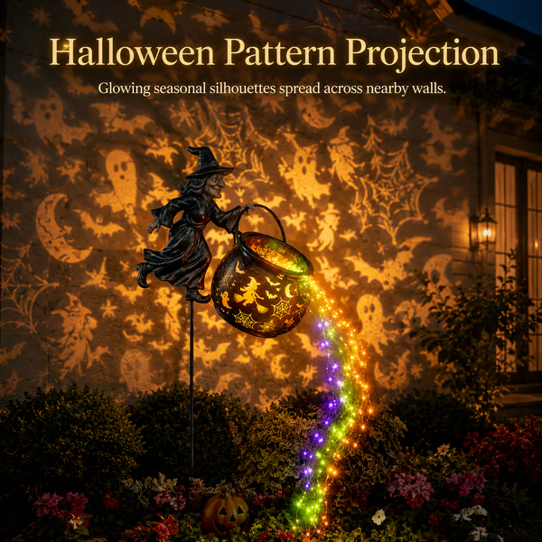 🔥LAST DAY 50% OFF -Halloween Witch Cauldron Garden Light