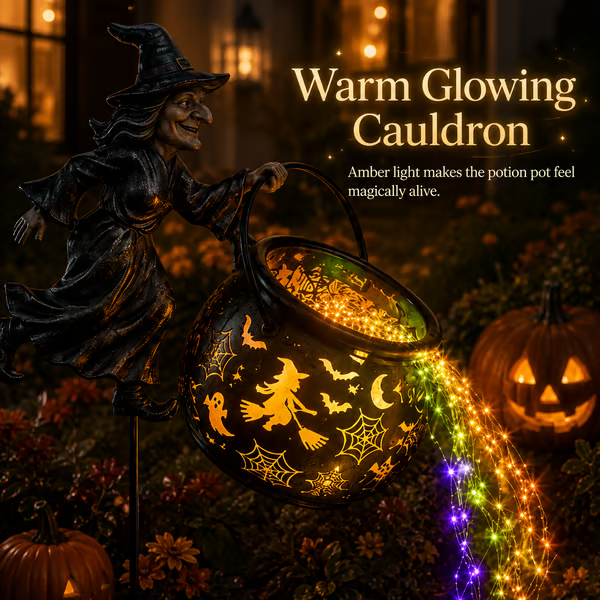 🔥LAST DAY 50% OFF -Halloween Witch Cauldron Garden Light