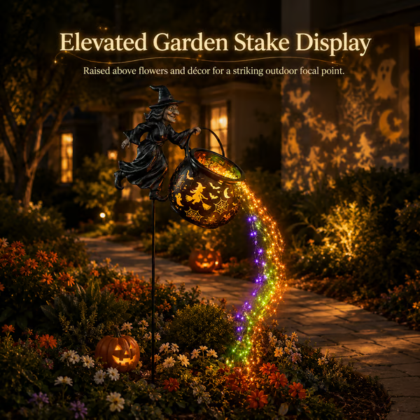 🔥LAST DAY 50% OFF -Halloween Witch Cauldron Garden Light