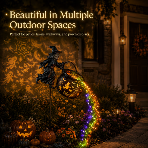 🔥LAST DAY 50% OFF -Halloween Witch Cauldron Garden Light