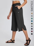 👖 Women's Wide Leg Yoga Capris – High Waisted with Pockets, Quick Dry, Lightweight, UPF 50+ Sun Protection – Loose Comfy for Hiking, Gym, Travel & Outdoor Workout ☀️-9 colors💕💕