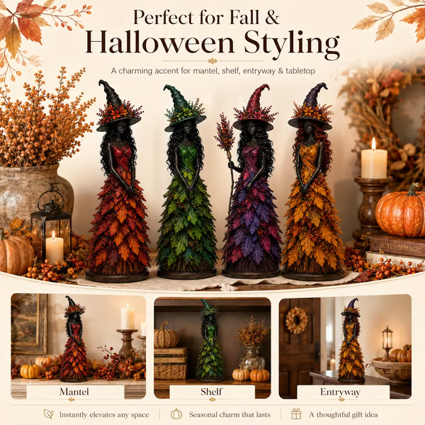 💥LAST DAY 49% OFF - 🧙 Enchanted Autumn Witch Figurine(✨Buy 2 Free Shipping)