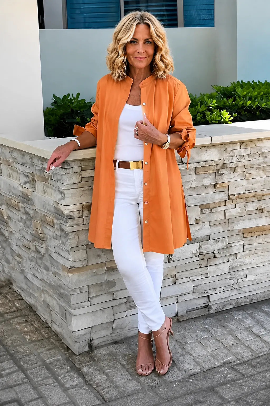 Solid Color Long Cotton Shirt Jackets Women Swing Shap Flattering