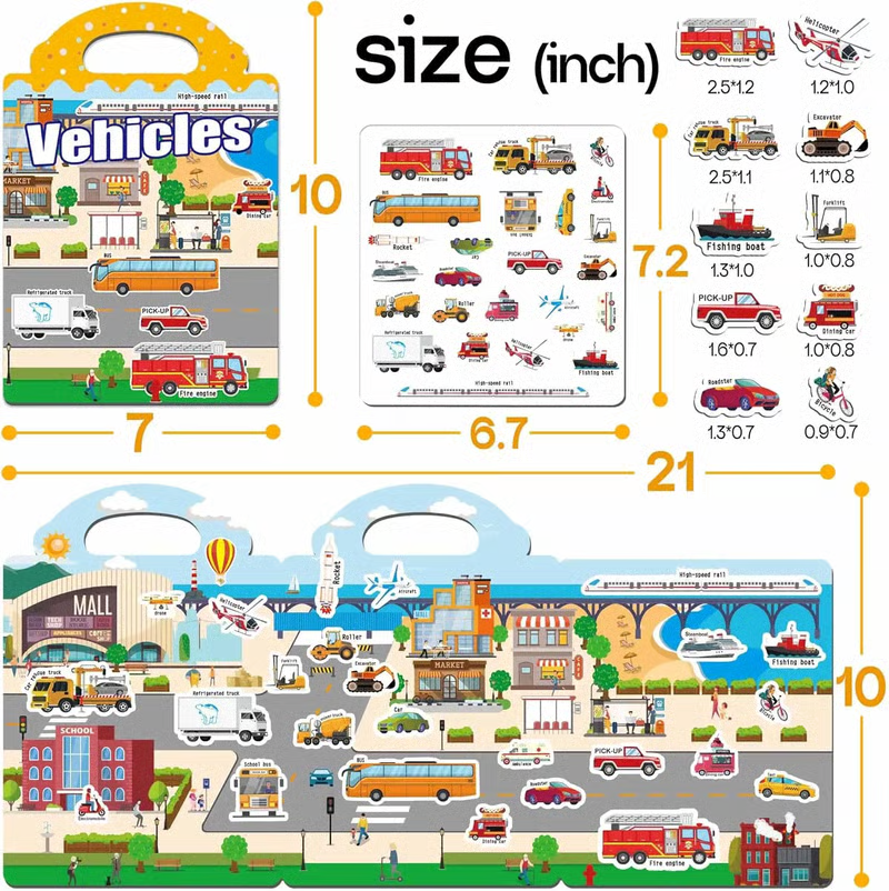 🧠📚Reusable Jelly Sticker Book for Toddlers 2-5, Portable Silicone Quiet Activity Travel Toy🎨