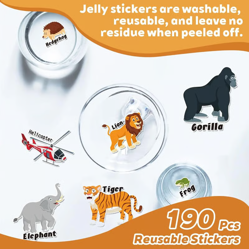 🧠📚Reusable Jelly Sticker Book for Toddlers 2-5, Portable Silicone Quiet Activity Travel Toy🎨