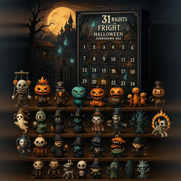 👻31 Nights of Fright Halloween Countdown Box – Spooky Figurines & Surprises Every Night! 🕷️🕸️
