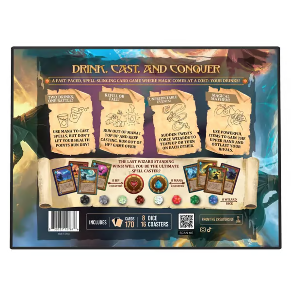 🧙‍♂️ Wizards Tavern – Chaotic Fantasy Drinking Game – D&D Themed Party Fun with Dice & Spells 🍺