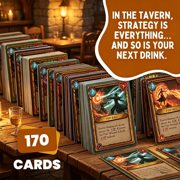 🧙‍♂️ Wizards Tavern – Chaotic Fantasy Drinking Game – D&D Themed Party Fun with Dice & Spells 🍺