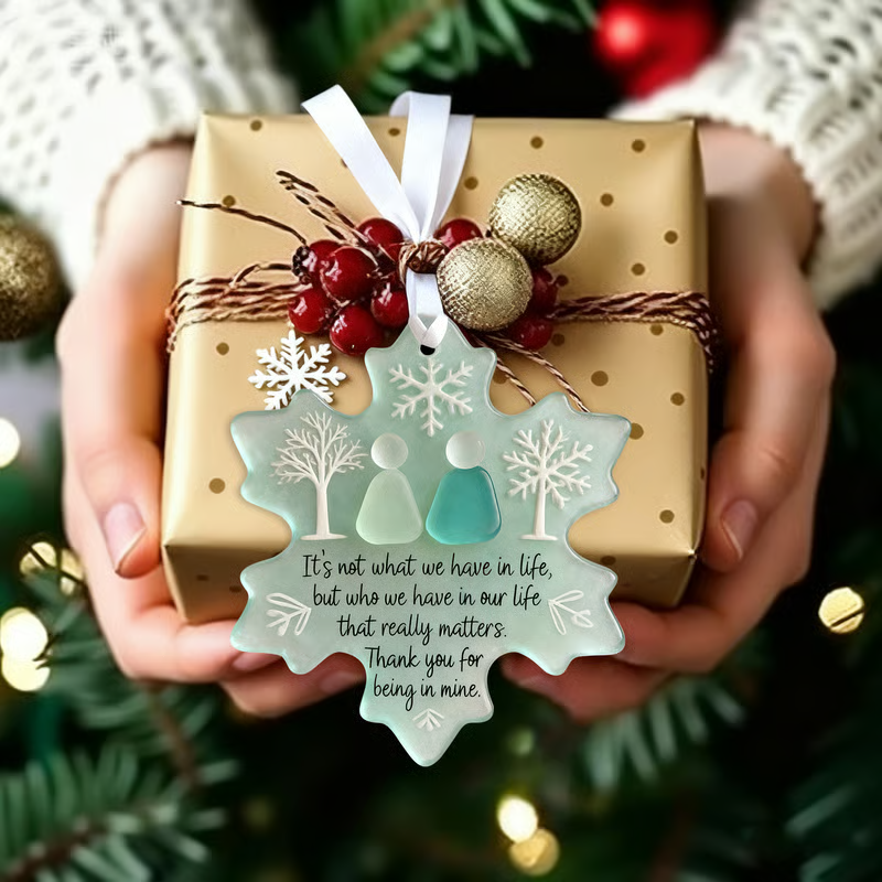 🌊Snowflake-Shaped Sea Glass Friendship Decor❄✨ Shaped by Nature & Crafted by Hand!